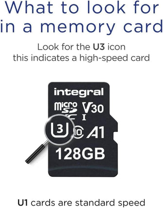 Buy Integral,Integral 128GB Micro SD Card 4K Video Premium High Speed Memory Card SDXC Up to 100MB s Read and 50MB s Write speed V30 C10 U3 UHS-I A1 - Gadcet UK | UK | London | Scotland | Wales| Near Me | Cheap | Pay In 3 | Flash Memory Cards