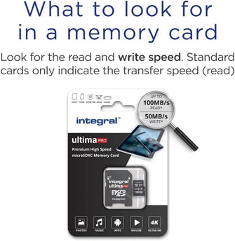 Buy Integral,Integral 128GB Micro SD Card 4K Video Premium High Speed Memory Card SDXC Up to 100MB s Read and 50MB s Write speed V30 C10 U3 UHS-I A1 - Gadcet UK | UK | London | Scotland | Wales| Near Me | Cheap | Pay In 3 | Flash Memory Cards