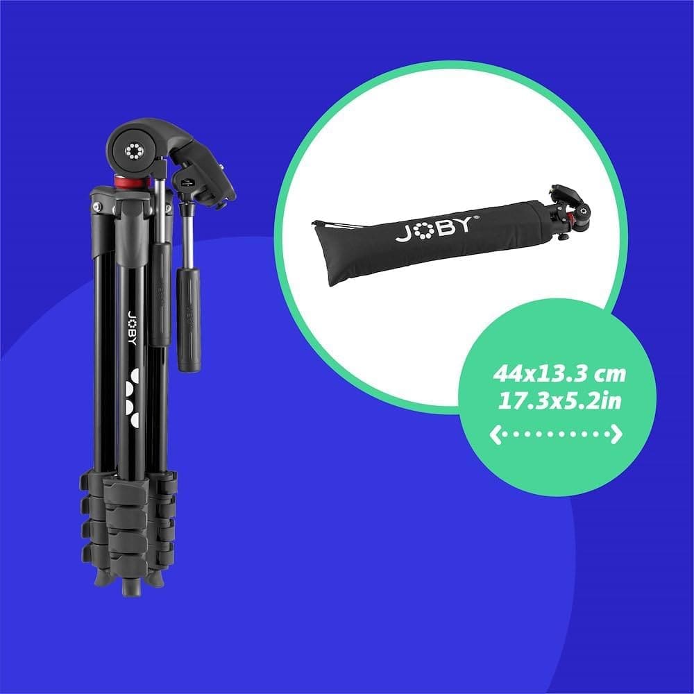 Buy JOBY,JOBY Compact Advanced Camera Tripod with 3-Way Head - Universal ¼-20” Quick Release, Carrying Bag Included - Compatible with CSC, DSLR, Mirrorless Cameras, Smartphones - Black - Gadcet UK | UK | London | Scotland | Wales| Near Me | Cheap | Pay In 3 | Tripods & Monopods
