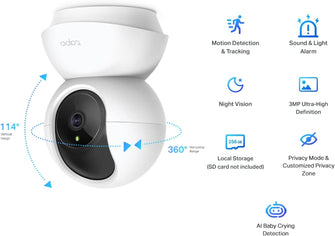 Buy TP-Link,Tapo 2K 3MP Pan Tilt Security Camera, Baby/Pet Dog AI Monitor, Smart Motion Detection & Tracking,2-Way Audio, Night Vision, Cloud & SD Card Storage, Works with Alexa & Google Home(Tapo C210) - Gadcet UK | UK | London | Scotland | Wales| Ireland | Near Me | Cheap | Pay In 3 | Security Safe Accessories