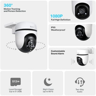 Buy Tapo,Tapo 1080p Full HD Pan/Tilt WiFi Outdoor Security Camera, 360° Smart Person/Motion Detection, IP65 Weatherproof, Night Vision, Cloud &SD Card Storage, Works with Alexa & Google Home (TC40) - Gadcet UK | UK | London | Scotland | Wales| Near Me | Cheap | Pay In 3 | Surveillance Camera Accessories