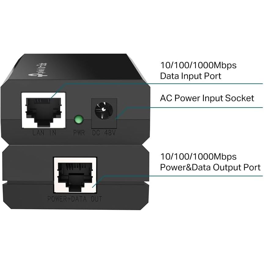 Buy TP-Link,TP-Link 802.3at/af Gigabit PoE Injector - Non-PoE to PoE Adapter, 15.4W, LED Indicator, Plug & Play, Desktop/Wall-Mount, Up to 100m, Black (PoE150S) - Gadcet UK | UK | London | Scotland | Wales| Near Me | Cheap | Pay In 3 | Power Adapters & Chargers