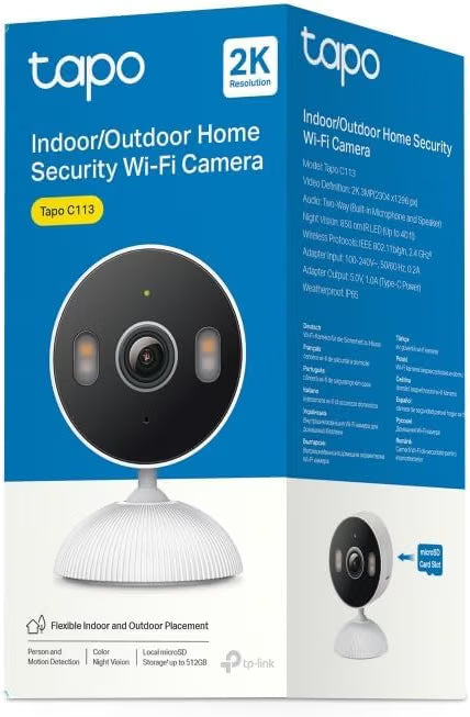 Tapo C113 2K 3MP Indoor & Outdoor Security Camera Pet Camera House Security