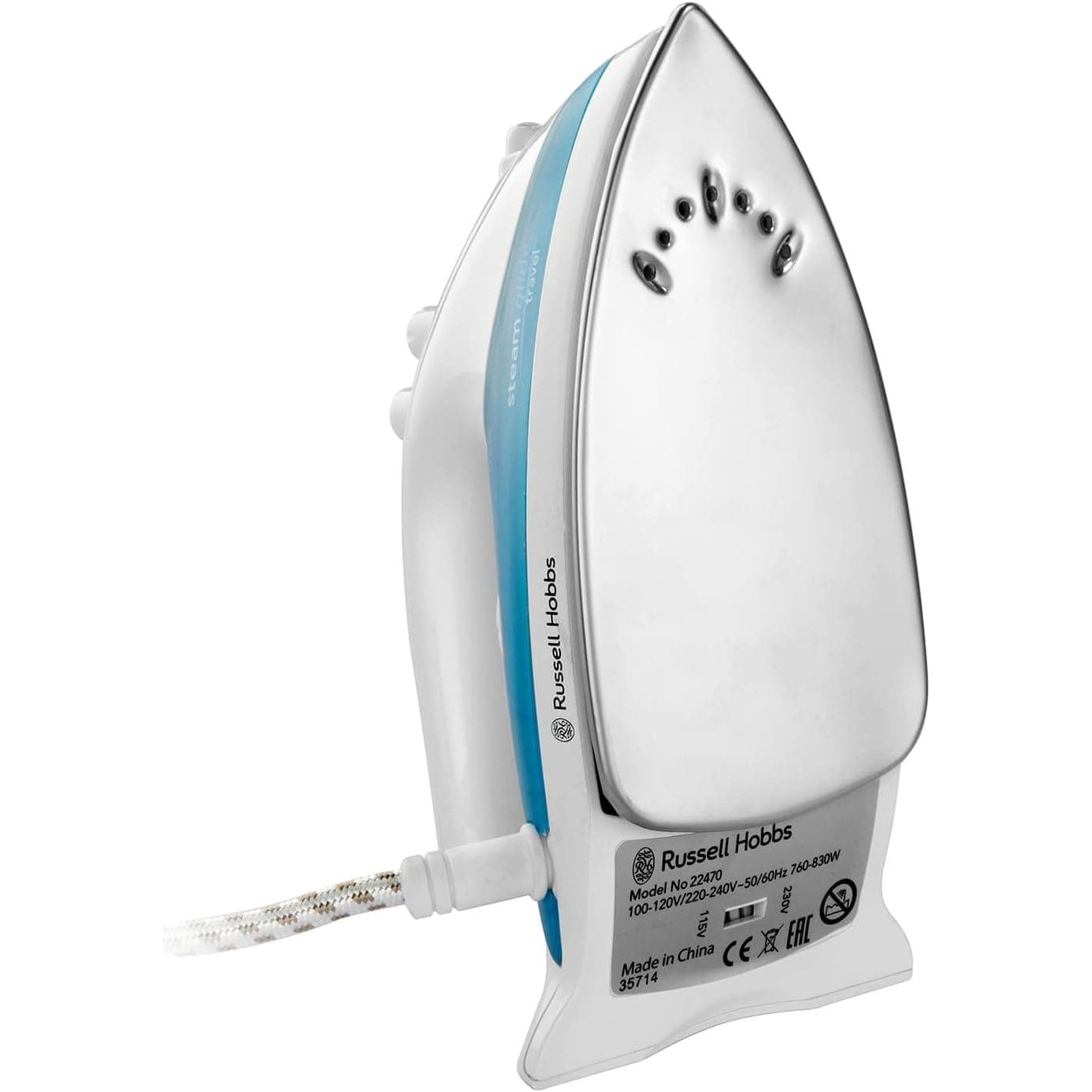 Buy Russell Hobbs,Russell Hobbs Dual Voltage Steam Glide Travel Iron, 80ml Water Tank, Stainless Steel Soleplate, Water Spray, Variable Temp & Steam - White - Gadcet UK | UK | London | Scotland | Wales| Near Me | Cheap | Pay In 3 | Irons & Ironing Systems