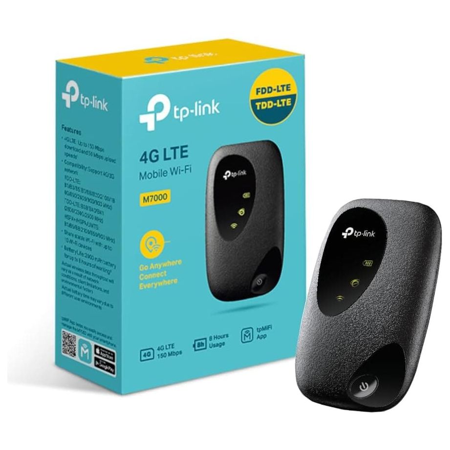 Buy TP-Link,TP-Link 4G Cat4 LTE Travel Mobile Mi-Fi Hotspot, Connection with Up to 10 Devices, Compatible with Most of the Network, Rechargeable /Up to 8 hours life Battery, Easy Management with tpMiFi App(M7000) - Gadcet UK | UK | London | Scotland | Wales| Near Me | Cheap | Pay In 3 | Network Cards & Adapters