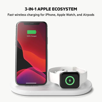 Buy Belkin,Belkin 3 in 1 Wireless Charger Stand Including Plug - White - Gadcet UK | UK | London | Scotland | Wales| Ireland | Near Me | Cheap | Pay In 3 | Power Adapter & Charger Accessories