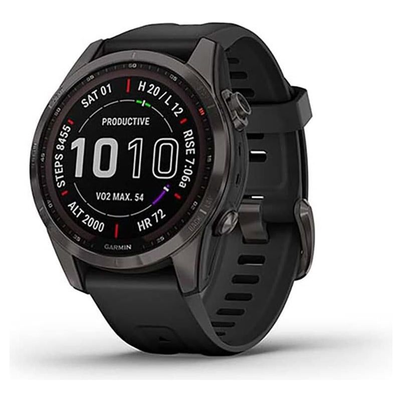 Buy Garmin,Garmin Fenix 7S Sapphire Solar - Carbon Grey DLC Titanium with Black Band - Gadcet UK | UK | London | Scotland | Wales| Near Me | Cheap | Pay In 3 | Smart Watches