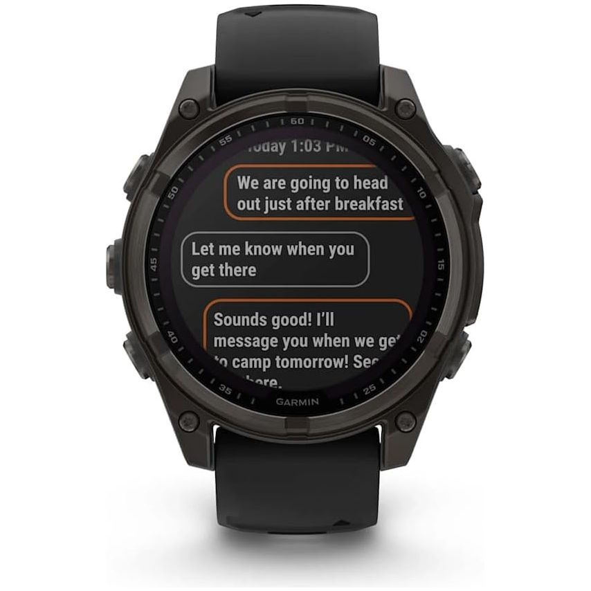 Buy Garmin,Garmin Fenix 8 Solar Sapphire GPS Smartwatch – 47mm, Carbon Grey Titanium with Black/Grey Silicone Band - Gadcet UK | UK | London | Scotland | Wales| Near Me | Cheap | Pay In 3 | Smart Watches