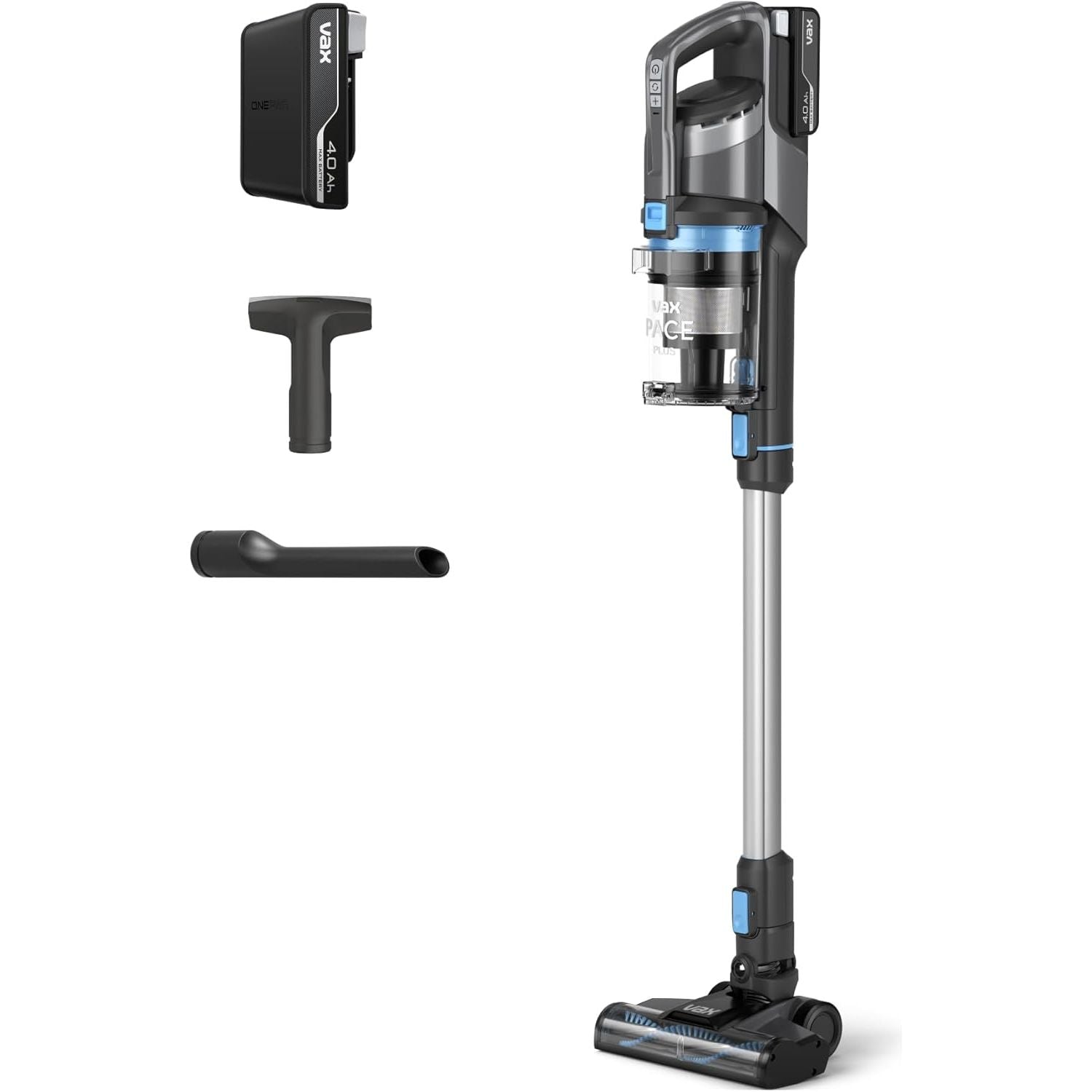 Buy Vax,Vax Pace Plus Cordless Stick Vacuum Cleaner – Lightweight, 40min Runtime, Crevice & Stair Tools Included, Grey/Blue (CLSV-PAKA) - Gadcet UK | UK | London | Scotland | Wales| Near Me | Cheap | Pay In 3 | Upright Vacuums