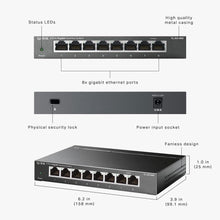 TP-Link TL-SG108S 8-Port Gigabit Network Switch – Plug & Play Ethernet Switch, Power Saving, Metal Case, QoS, IGMP Snooping, Desktop/Wall Mount
