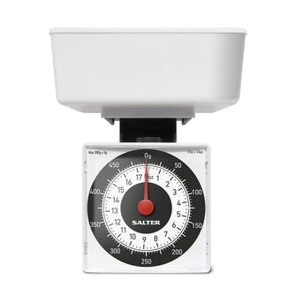 Buy Salter,Salter 022 WHDR Dietary Mechanical Kitchen Scale - Compact, Battery-Free, 500g Capacity, 5g Increments, Large Dial, White, 15-Year Guarantee - Gadcet UK | UK | London | Scotland | Wales| Near Me | Cheap | Pay In 3 | Smart Scale