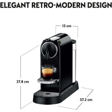 Nespresso CitiZ Coffee Machine by De’Longhi – Original Pod Espresso Machine, Black (EN167.B)