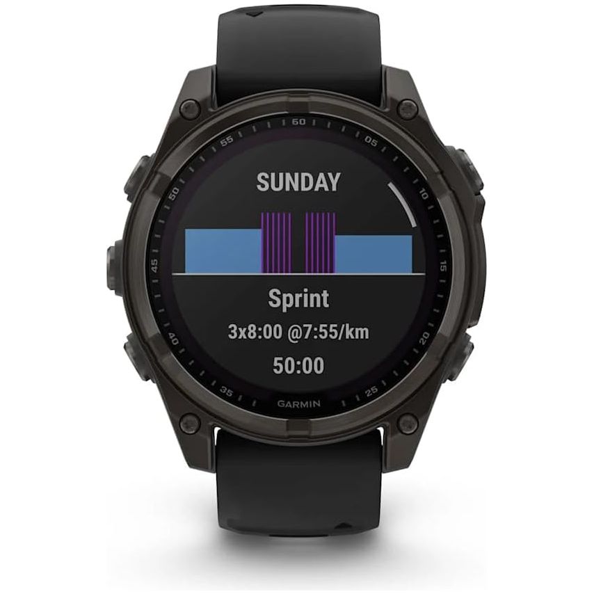 Buy Garmin,Garmin Fenix 8 Solar Sapphire GPS Smartwatch – 47mm, Carbon Grey Titanium with Black/Grey Silicone Band - Gadcet UK | UK | London | Scotland | Wales| Near Me | Cheap | Pay In 3 | Smart Watches