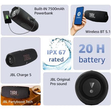 Buy Gadcet Dagenham,JBL Charge 5 Bluetooth Speaker - Black - Gadcet UK | UK | London | Scotland | Wales| Near Me | Cheap | Pay In 3 | Bluetooth Speakers