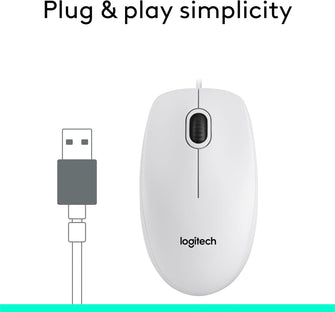 Buy Logitech,Logitech M100 Wired USB Mouse – 1000 DPI Optical Tracking, 3 Buttons, Ambidextrous – Compatible with PC, Mac & Laptop – White - Gadcet UK | UK | London | Scotland | Wales| Near Me | Cheap | Pay In 3 | Keyboard & Mouse