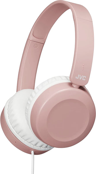 JVC,JVC HA-S31M Wired Over-Ear Headband Headphones with Microphone & Remote - Dusty Pink - Gadcet.com