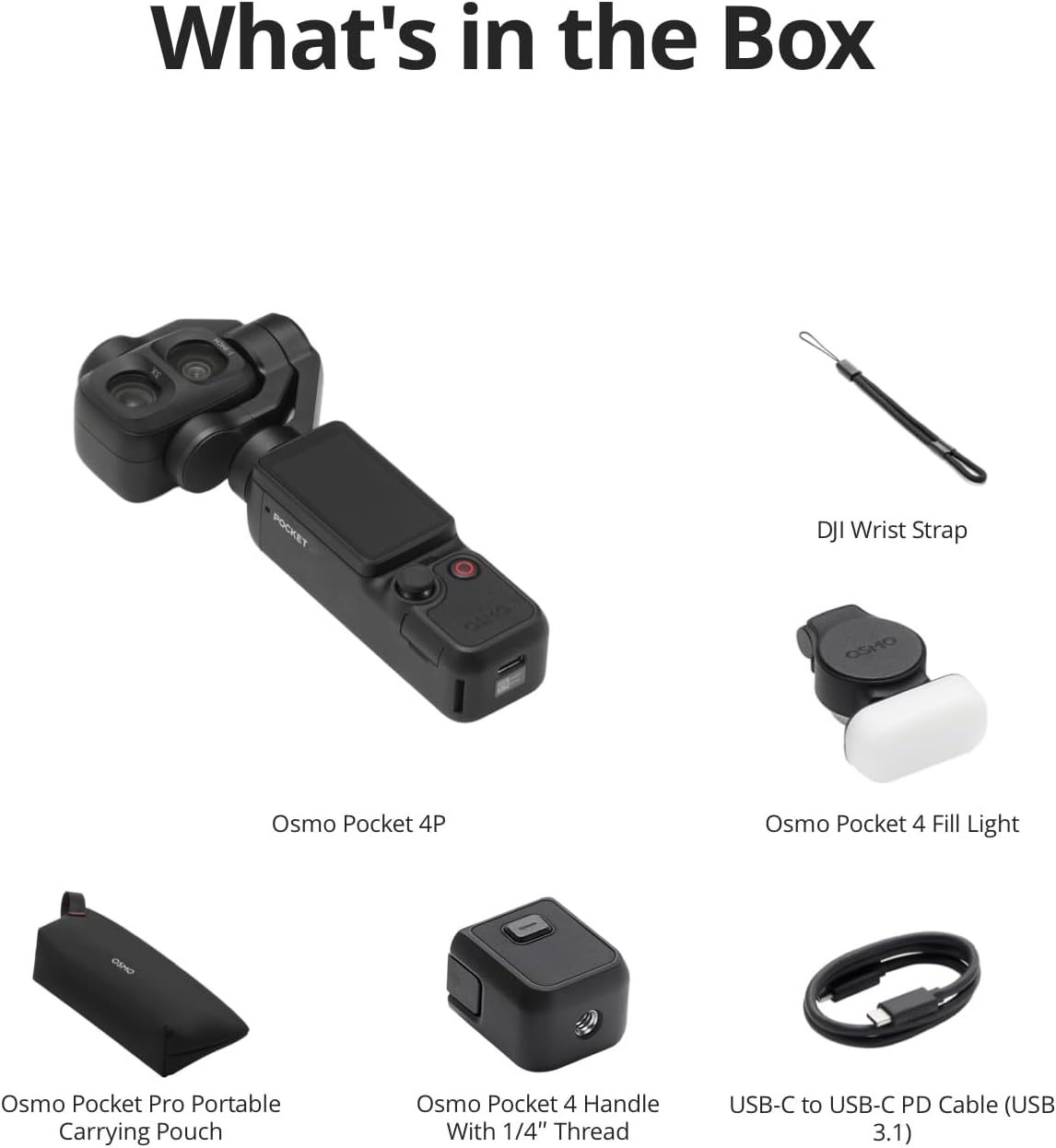 DJI Osmo Pocket 4P Standard Combo – Dual-Lens 4K Vlog Camera, 1-Inch CMOS, 3-Axis Gimbal