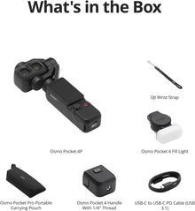 DJI Osmo Pocket 4P Standard Combo – Dual-Lens 4K Vlog Camera, 1-Inch CMOS, 3-Axis Gimbal