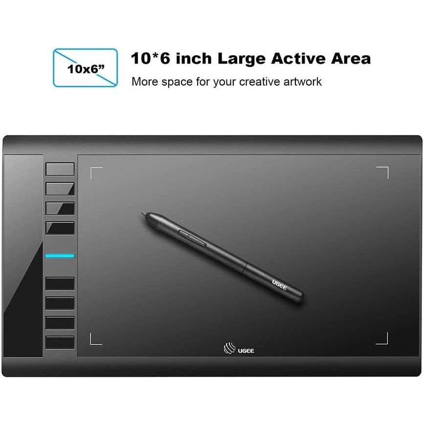 M 708 UGEE M708 V3 Drawing Tablet,10x6in 3D Digital Graphics Tablet with 819 ...