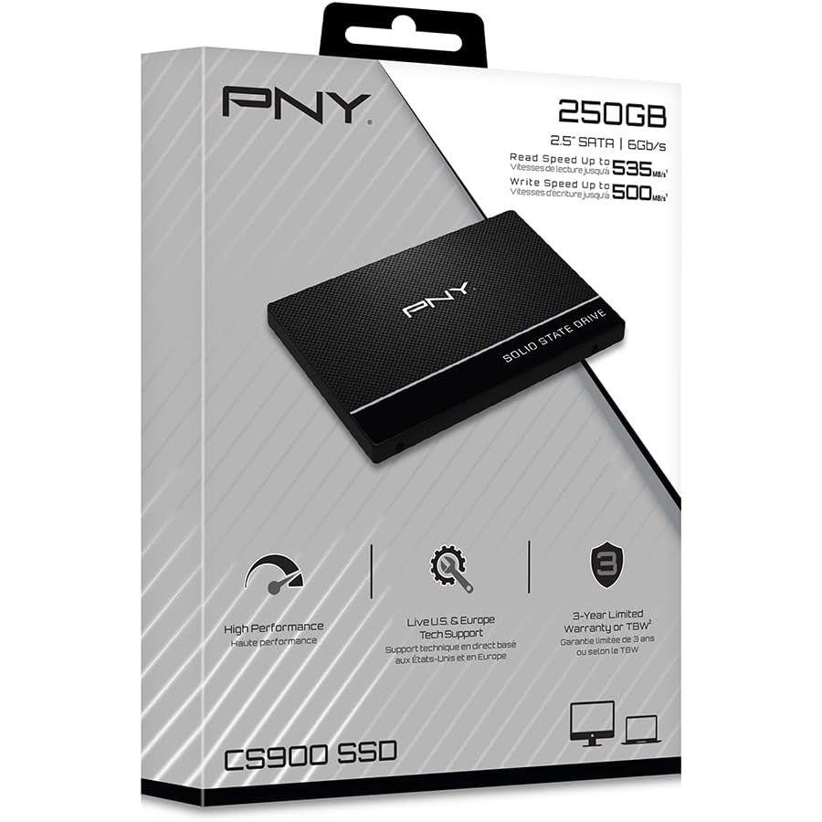 Buy PNY,PNY CS900 250GB 2.5" SATA III Internal SSD – Up to 535MB/s Read - Gadcet UK | UK | London | Scotland | Wales| Near Me | Cheap | Pay In 3 | Solid State Drive