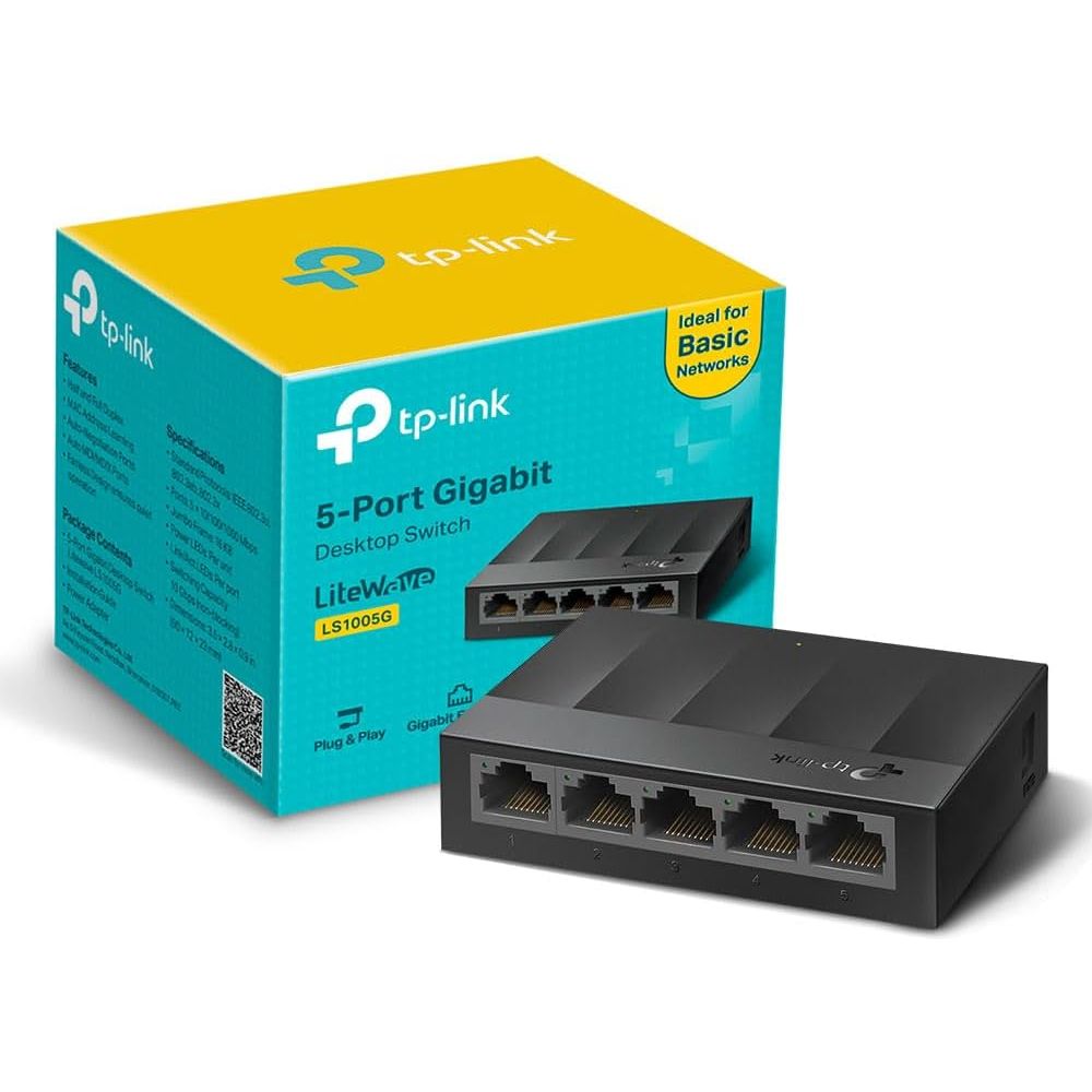 Buy TP-Link,TP-Link LS1005G 5-Port Gigabit Ethernet Switch – Desktop/Wall-Mount Network Hub, Plug & Play, Plastic Case - Gadcet UK | UK | London | Scotland | Wales| Near Me | Cheap | Pay In 3 | Network Cards & Adapters