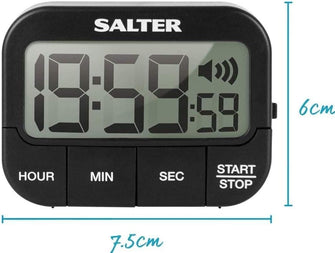 Buy Gadcet UK,Salter 355 BKXCDU Digital Kitchen Timer - LCD Display, Loud Clock Timer, Magnetic Cooking Stopwatch, Self Standing, Count Up Or Down,19 Hours 59 Minutes and 59 Seconds, Memory Function, Large Buttons - Gadcet UK | UK | London | Scotland | Wales| Near Me | Cheap | Pay In 3 | 