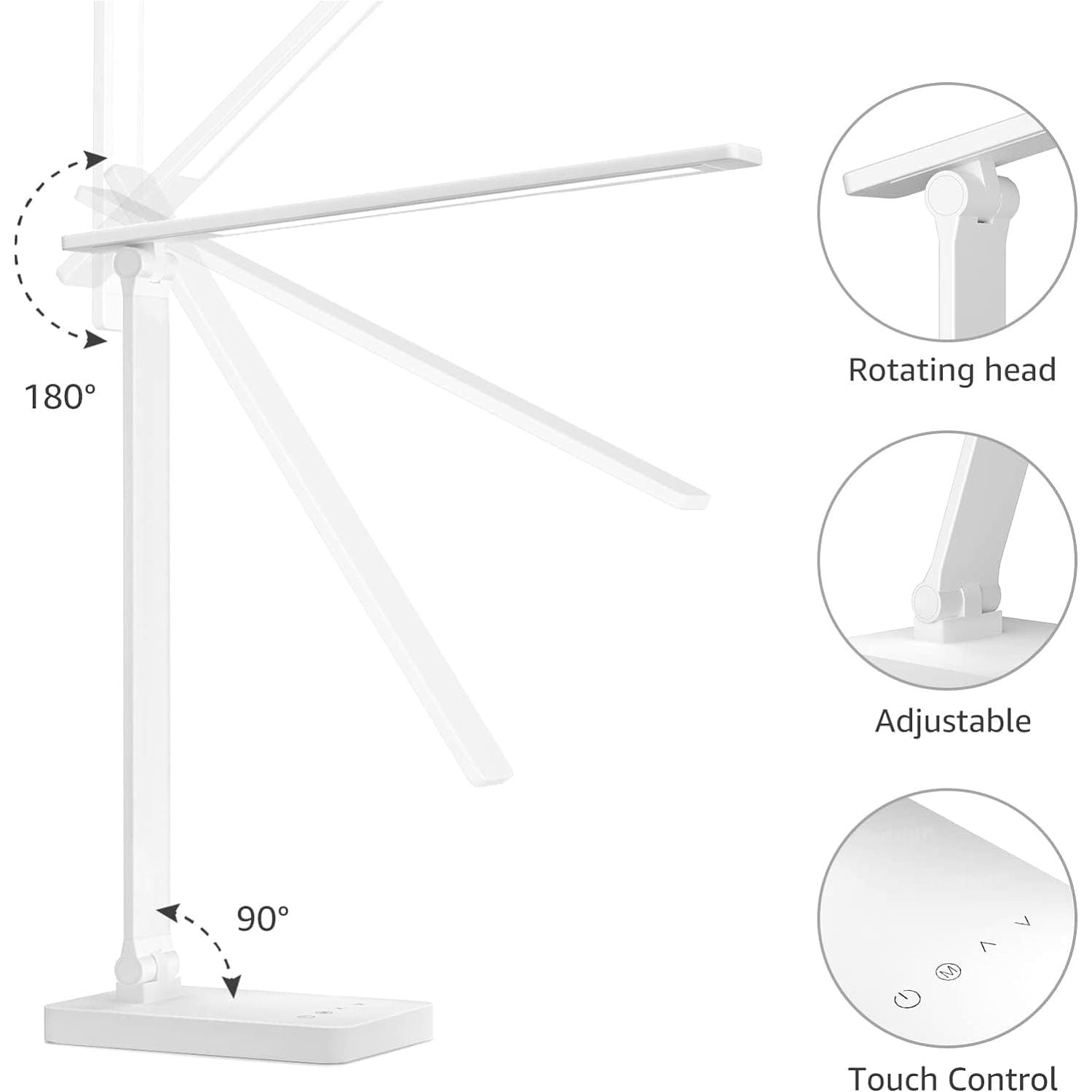 Buy Lepro,Lepro LED Desk Lamp - 9W Dimmable Eye-Caring Table Light, 5 Brightness x 3 Color Modes, Touch Control for Reading, Office, Bedside - Gadcet UK | UK | London | Scotland | Wales| Near Me | Cheap | Pay In 3 | Lighting