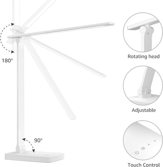 Buy Lepro,Lepro LED Desk Lamp - 9W Dimmable Eye-Caring Table Light, 5 Brightness x 3 Color Modes, Touch Control for Reading, Office, Bedside - Gadcet UK | UK | London | Scotland | Wales| Near Me | Cheap | Pay In 3 | Lighting