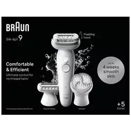 Braun Silk-épil 9, Epilator For Easy Hair Removal, Lasting Smooth Skin, 9-030