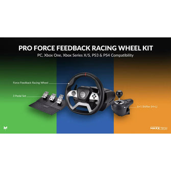 Maxx Tech Pro Force Feedback Racing Wheel Kit PC, Xbox & PS4