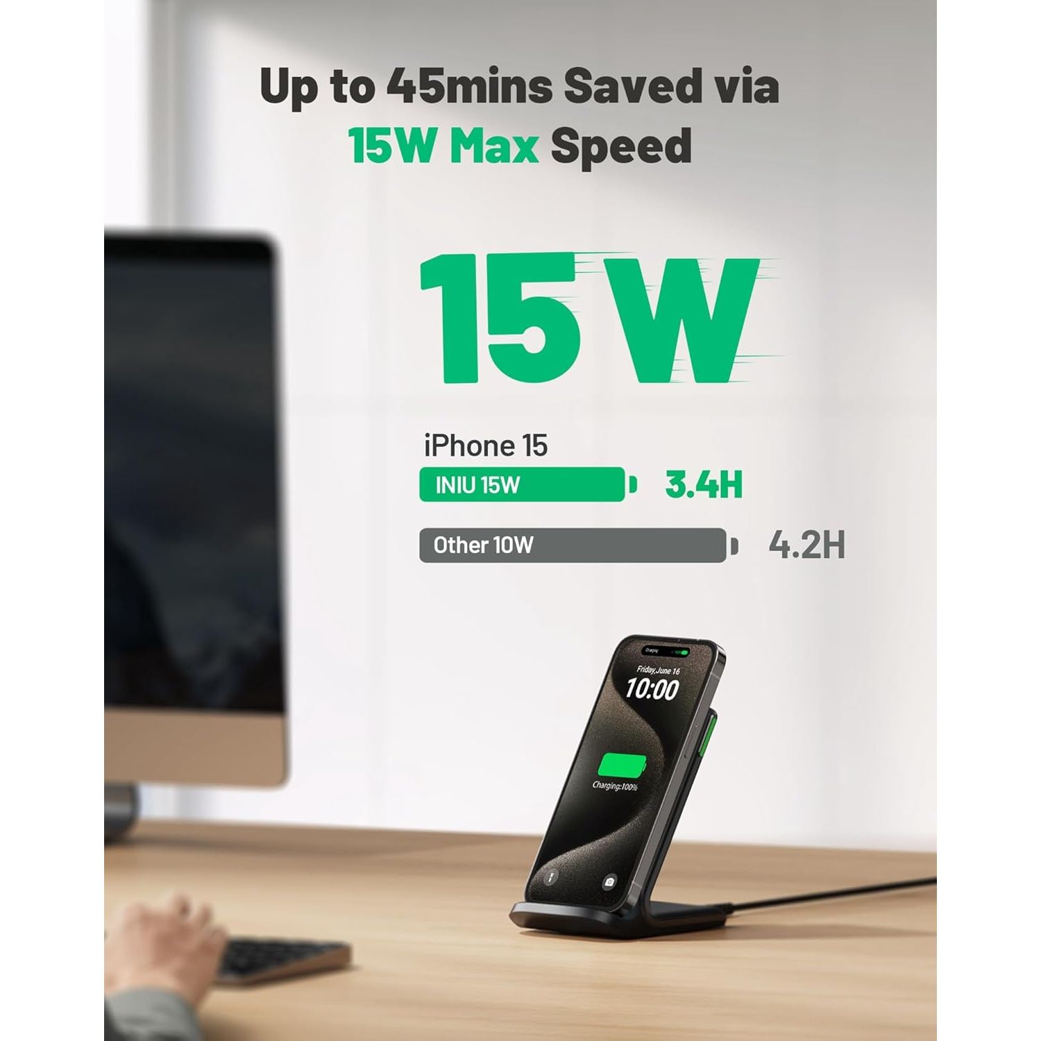 Buy INIU,INIU Wireless Charger Stand – 15W Qi Fast Charging Dock, Adaptive LED Charging Station for iPhone 8-16, Samsung S9-S22, LG V40, Pixel 6-8 - Gadcet UK | UK | London | Scotland | Wales| Near Me | Cheap | Pay In 3 | Charging Dock