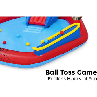 Bestway Spider-Man Inflatable Play Centre – Marvel Water Slide & Garden Play Toy with Repair Patch