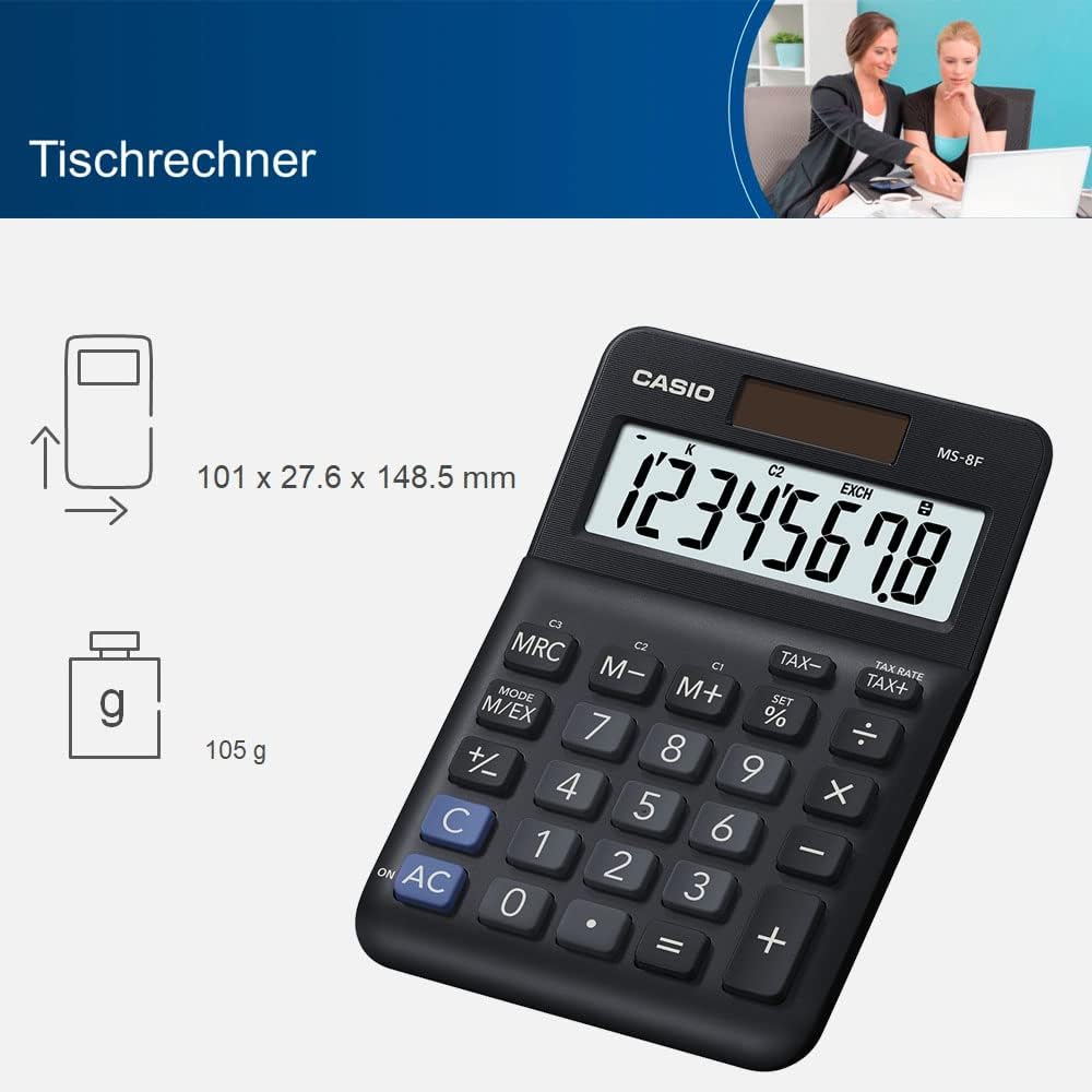 Buy Casio,CASIO MS-8F Desk Calculator – 8-Digit Display, Tax & Currency Functions - Gadcet UK | UK | London | Scotland | Wales| Near Me | Cheap | Pay In 3 | desk calculator