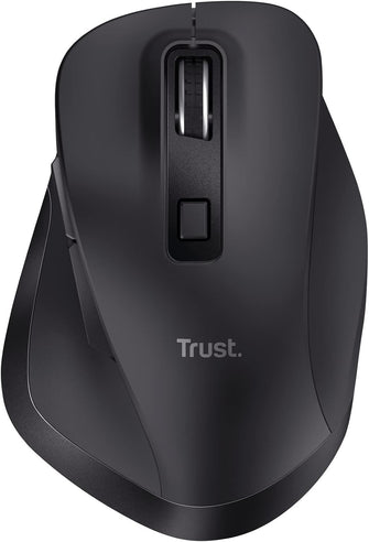 Trust Fyda Rechargeable Wireless Mouse – 800-2400 DPI, 6 Buttons, Ergonomic Design, Black