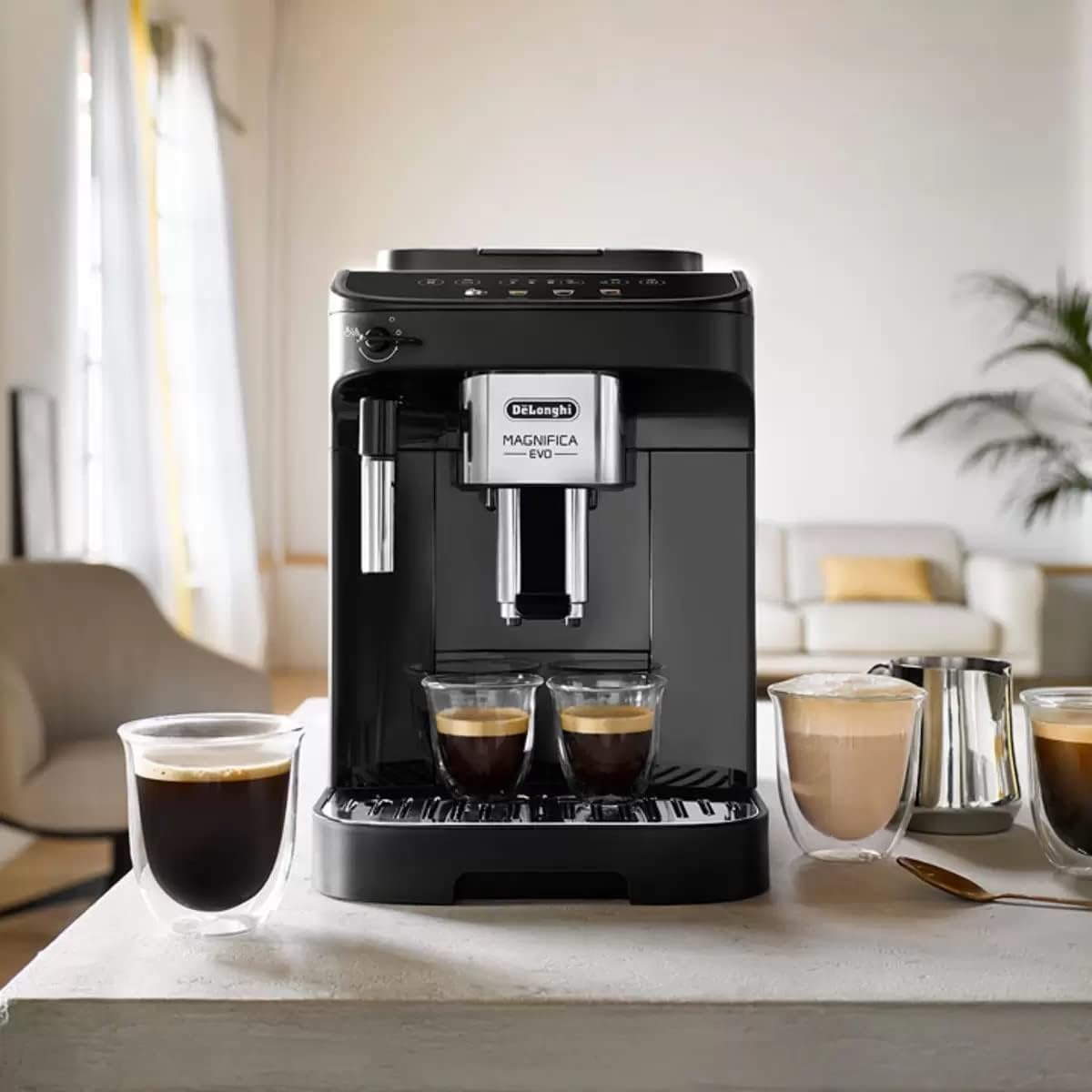 Buy DELONGHI,DeLonghi Magnifica Evo Bean to Cup Coffee Machine – Automatic Espresso and Cappuccino Maker with Integrated Grinder – Black & Silver - Gadcet UK | UK | London | Scotland | Wales| Near Me | Cheap | Pay In 3 | Espresso Machines