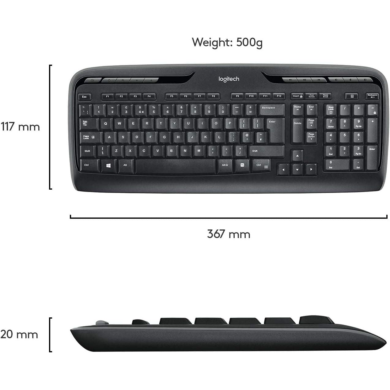 Buy Logitech,Logitech MK330 Wireless Keyboard and Mouse Combo for Windows - QWERTY UK Layout - Black - Gadcet UK | UK | London | Scotland | Wales| Ireland | Near Me | Cheap | Pay In 3 | Keyboard & Mouse