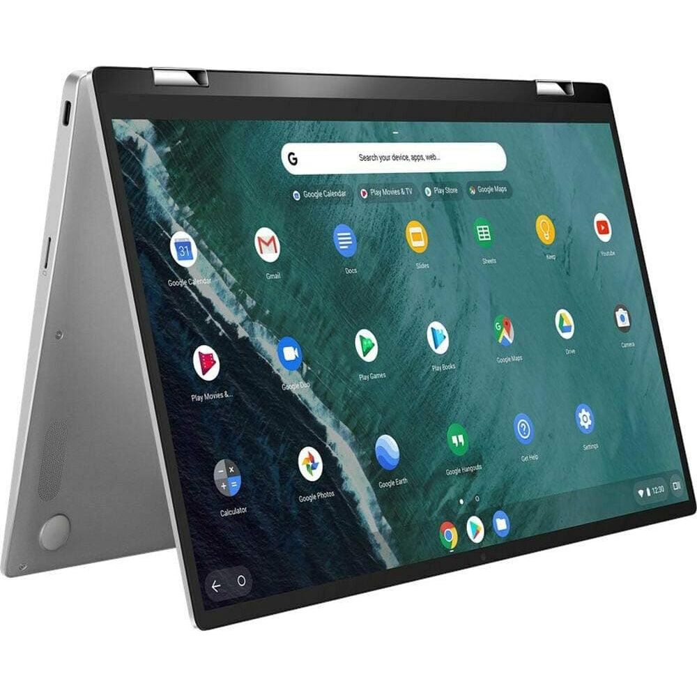 Buy ASUS,ASUS Chromebook Flip C434TA AI0041 14in Touchscreen Notebook -  8th gen Intel Core i5 8200Y - 8GB RAM 128GB - eMMC Wi-Fi 5 -  Chrome OS - Silver - Gadcet.com | UK | London | Scotland | Wales| Ireland | Near Me | Cheap | Pay In 3 | Laptops
