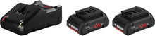 Bosch Professional 18V 2 x 4Ah Li-ion ProCORE Battery charger with batteries
