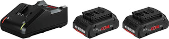 Bosch Professional 18V 2 x 4Ah Li-ion ProCORE Battery charger with batteries