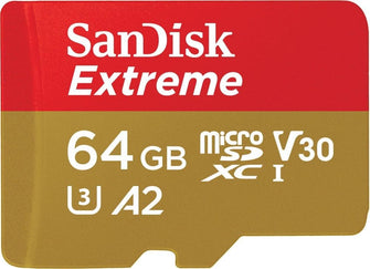 Buy Sandisk,SanDisk 64GB Extreme microSDXC card for Action Cams and Drones + SD adapter + RescuePRO Deluxe, up to 170 MB/s, with A2 App Performance, UHS-I , Class 10, U3, V30 - Gadcet UK | UK | London | Scotland | Wales| Near Me | Cheap | Pay In 3 | Flash Memory Cards