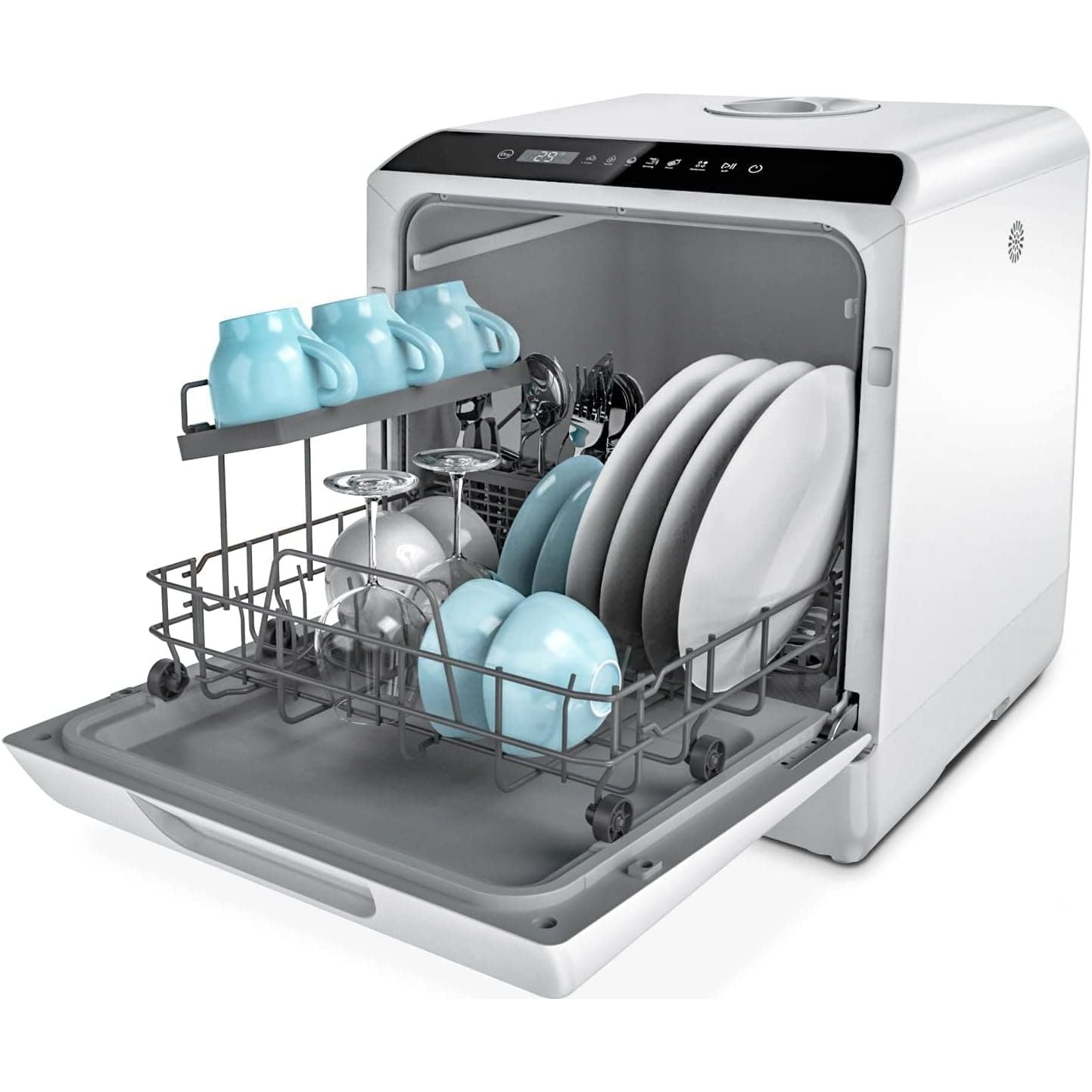 Buy Hermitlux,Hermitlux Mini Countertop Dishwasher 4 Place Settings, 5L Tank, 6 Programs, Touch Control, Baby Care & Fruit Wash - White - Gadcet UK | UK | London | Scotland | Wales| Near Me | Cheap | Pay In 3 | Kitchen Tools & Utensils