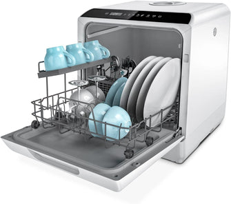 Buy Hermitlux,Hermitlux Mini Countertop Dishwasher 4 Place Settings, 5L Tank, 6 Programs, Touch Control, Baby Care & Fruit Wash - White - Gadcet UK | UK | London | Scotland | Wales| Near Me | Cheap | Pay In 3 | Kitchen Tools & Utensils