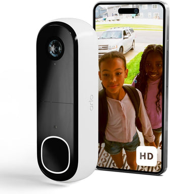 Arlo Wireless HD Video Doorbell – Outdoor WiFi Security Camera, Motion Sensor, Night Vision, 6-Month Battery Life, Free Arlo Secure Trial, White