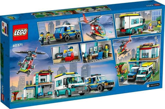 Buy Lego,LEGO City Emergency Vehicles HQ 60371 – Helicopter, Ambulance, Motorbike & Police Car Toy Set for Kids 6+ - Gadcet UK | UK | London | Scotland | Wales| Near Me | Cheap | Pay In 3 | Toys & Games