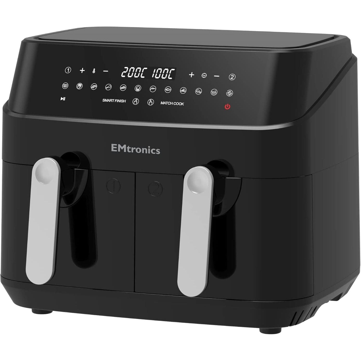 Buy EMtronics,EMtronics EMDAF9LD Dual Air Fryer Extra Large Family Size Double XL 9 Litre Digital with 12 Pre-Set Menus for Oil Free & Low Fat Healthy Cooking, 60-Minute Timer - Black - Gadcet UK | UK | London | Scotland | Wales| Ireland | Near Me | Cheap | Pay In 3 | Kitchen Appliances