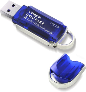Buy Integral,Integral Courier 16GB Encrypted USB Flash Memory - Keep Sensitive Data Safe with USB Drive Hardware Encryption - USB Flash Drive with FIPS 197 Security Standard to help with GDPR Compliance , Blue - Gadcet UK | UK | London | Scotland | Wales| Ireland | Near Me | Cheap | Pay In 3 | Office Supplies