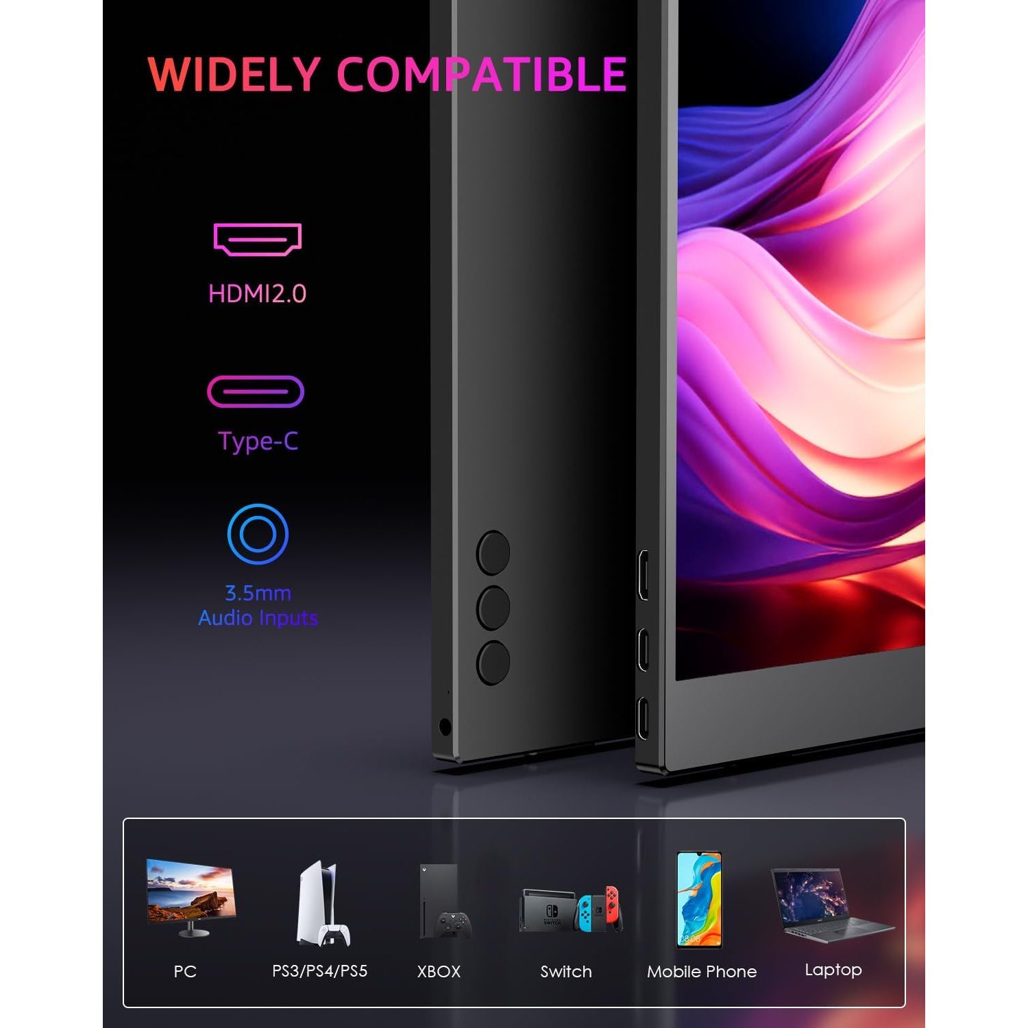 Buy Yodoit,Yodoit 15.6" 4K UHD Portable Monitor, IPS Display, USB-C, Built-In Speakers, Smart Cover, Compatible with PC, Laptop, MacBook, Xbox - Gadcet UK | UK | London | Scotland | Wales| Near Me | Cheap | Pay In 3 | Computer Monitor Accessories