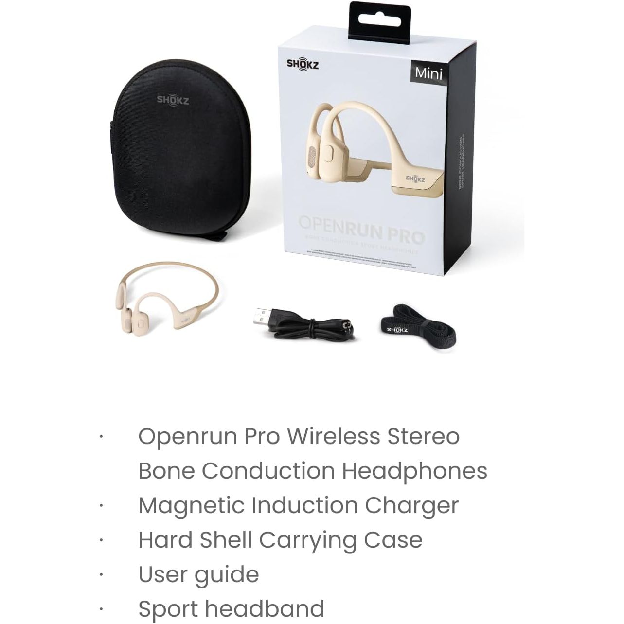 Buy Shokz,Shokz OpenRun Pro Mini Bone Conduction Headphones - Open-Ear Bluetooth, IP55 Waterproof, 10H Playtime, Beige - Gadcet UK | UK | London | Scotland | Wales| Near Me | Cheap | Pay In 3 | Headphones & Headsets