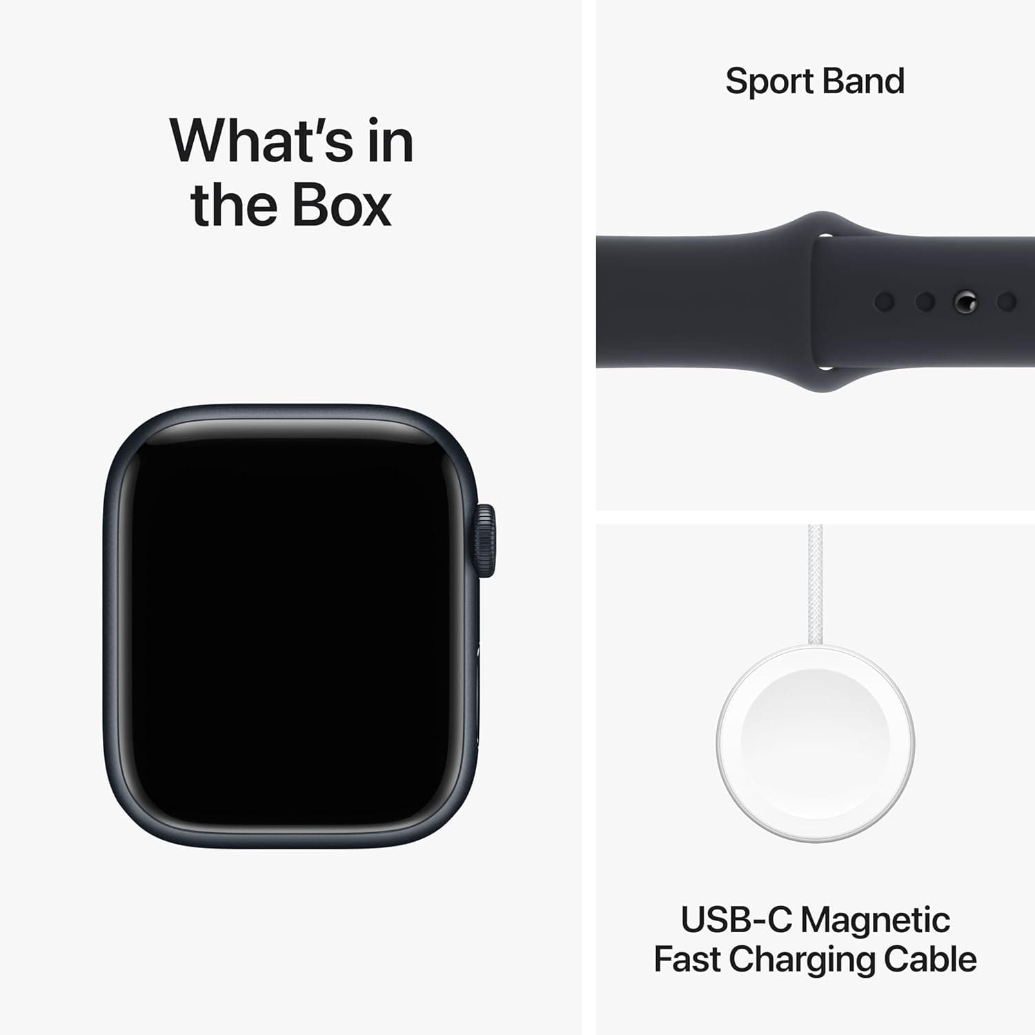 Apple Watch Series 9 GPS, 45mm Smartwatch - Midnight Aluminium Case with Midnight Sport Band (S/M) - 6