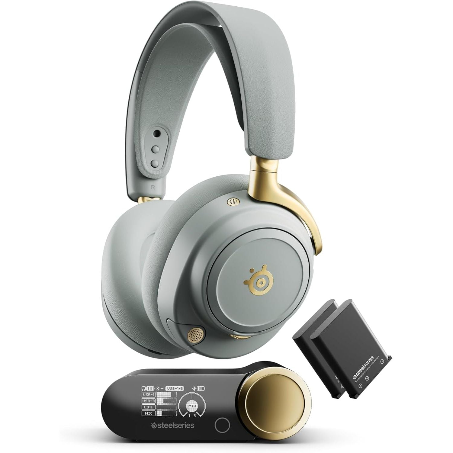 Buy SteelSeries,SteelSeries Arctis Nova Elite Wireless Gaming Headset – Sage & Gold | Hi-Res 96kHz/24-bit Audio, ANC, Multi-Platform Support - Gadcet UK | UK | London | Scotland | Wales| Near Me | Cheap | Pay In 3 | Headphones & Headsets